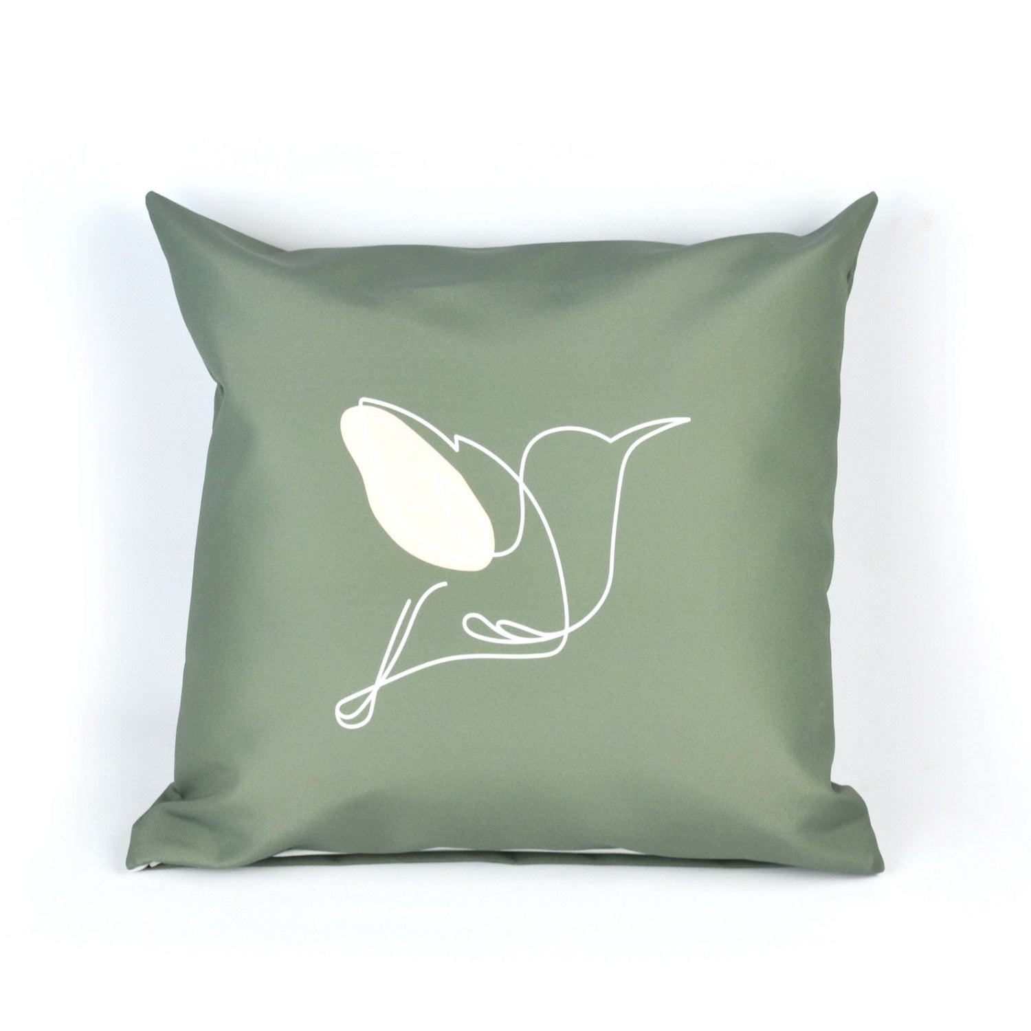 Villa Madelief buitenkussen Vogel lijntekening (40x40cm)