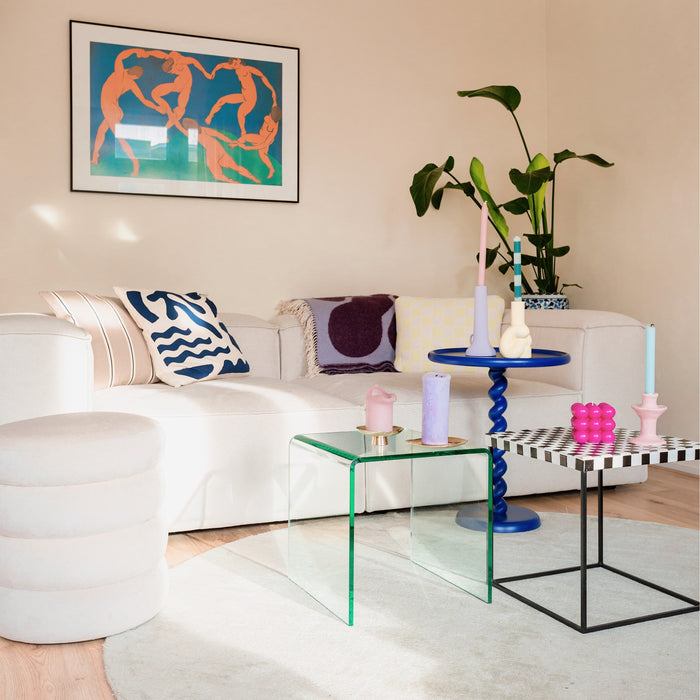 ferm LIVING Grand Sierkussen - Oyster/Lemon/Bright Blue