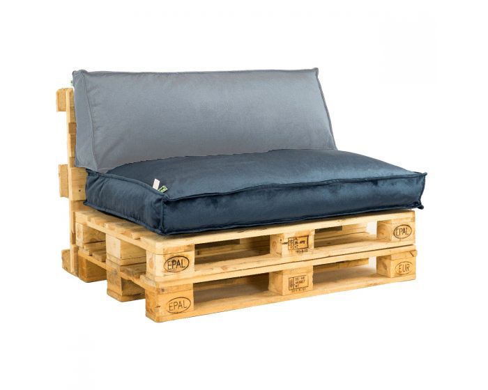 2L Home & Garden Palletkussen Velvet Donkerblauw - 120 x 80cm
