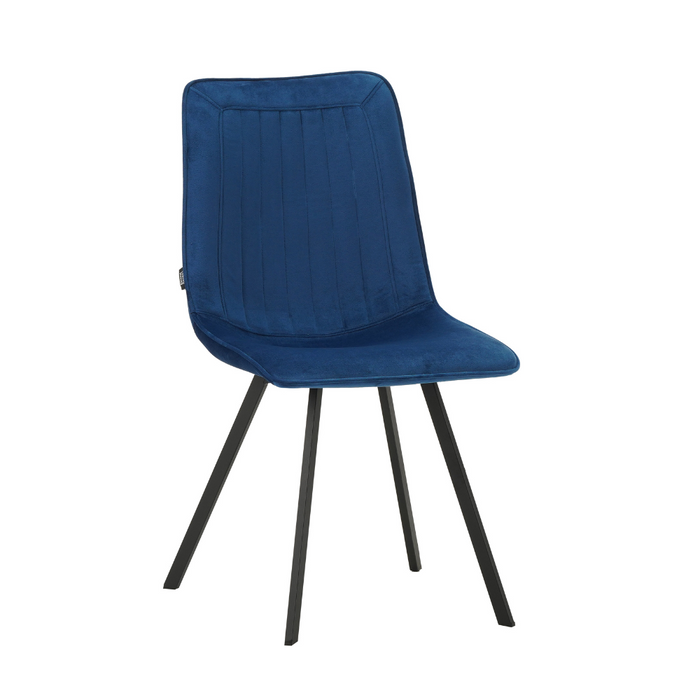 Dimehouse Eetkamerstoel Jimmy velvet blauw
