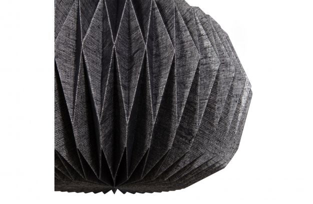 WOOOD Hanglamp Globe - Papier - Naturel|Zwart - 25x44x44