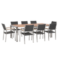Beliani - GROSSETO - Tuinset voor 8 - Zwart - RVS