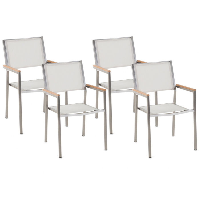 Beliani - GROSSETO - Tuinstoel set van 4 - Wit - Polyester
