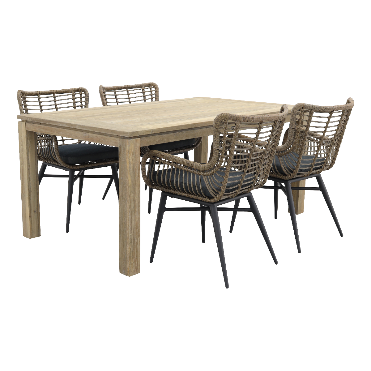 VDG Jasmine natural|Rome grey 170 cm. tuinset - 5-delig