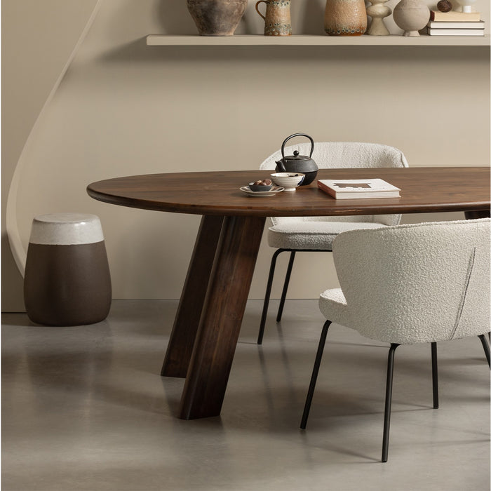 WOOOD Admit Eetkamerstoel - Bouclé Naturel