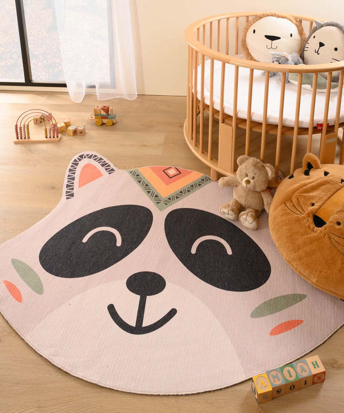Amiah Vloerkleed wasbeer kinderkamer - Wasbaar grijs - 114x150 cm