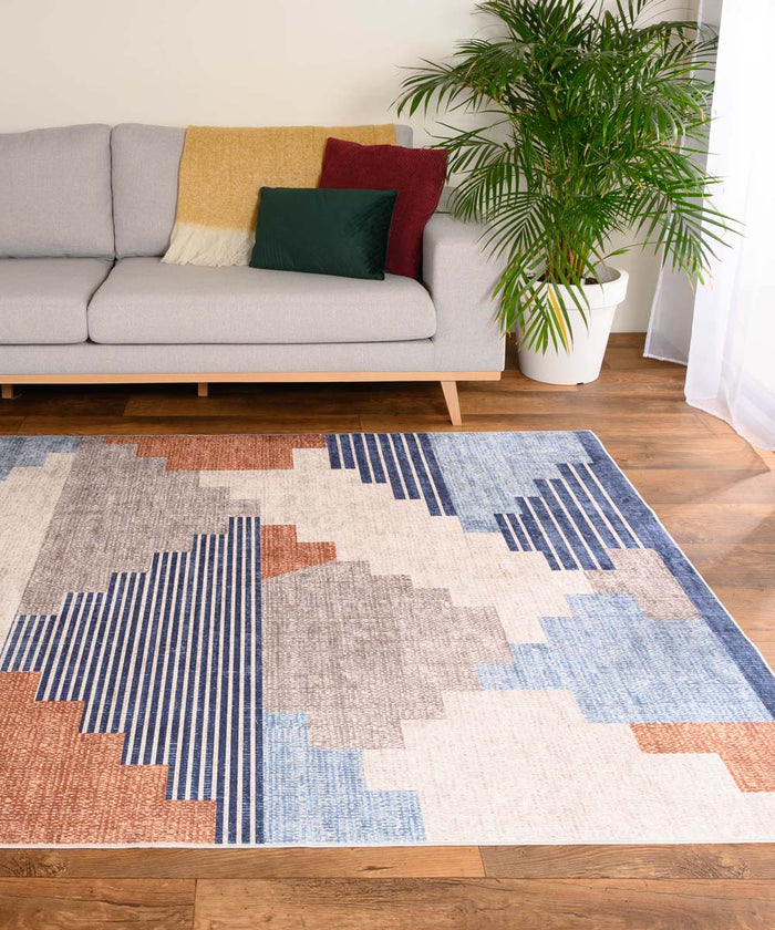 Tapeso Retro vloerkleed wasbaar - Moderna blauw - 200x300 cm