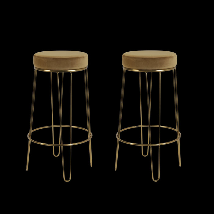 Light &amp; Living Barkruk Alice - Karamel - Set van 2