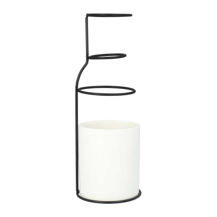 QUVIO Vaas - Keramiek met metalen frame