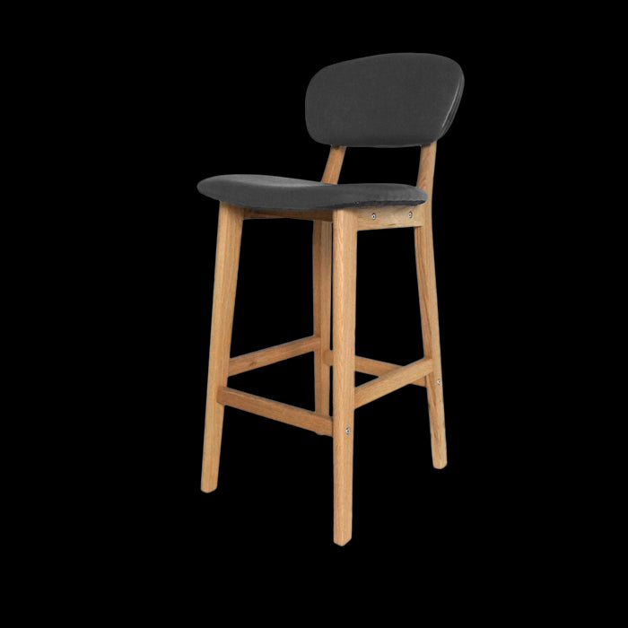 Essence Wood houten barkruk met kunstleren zitting - 65 cm