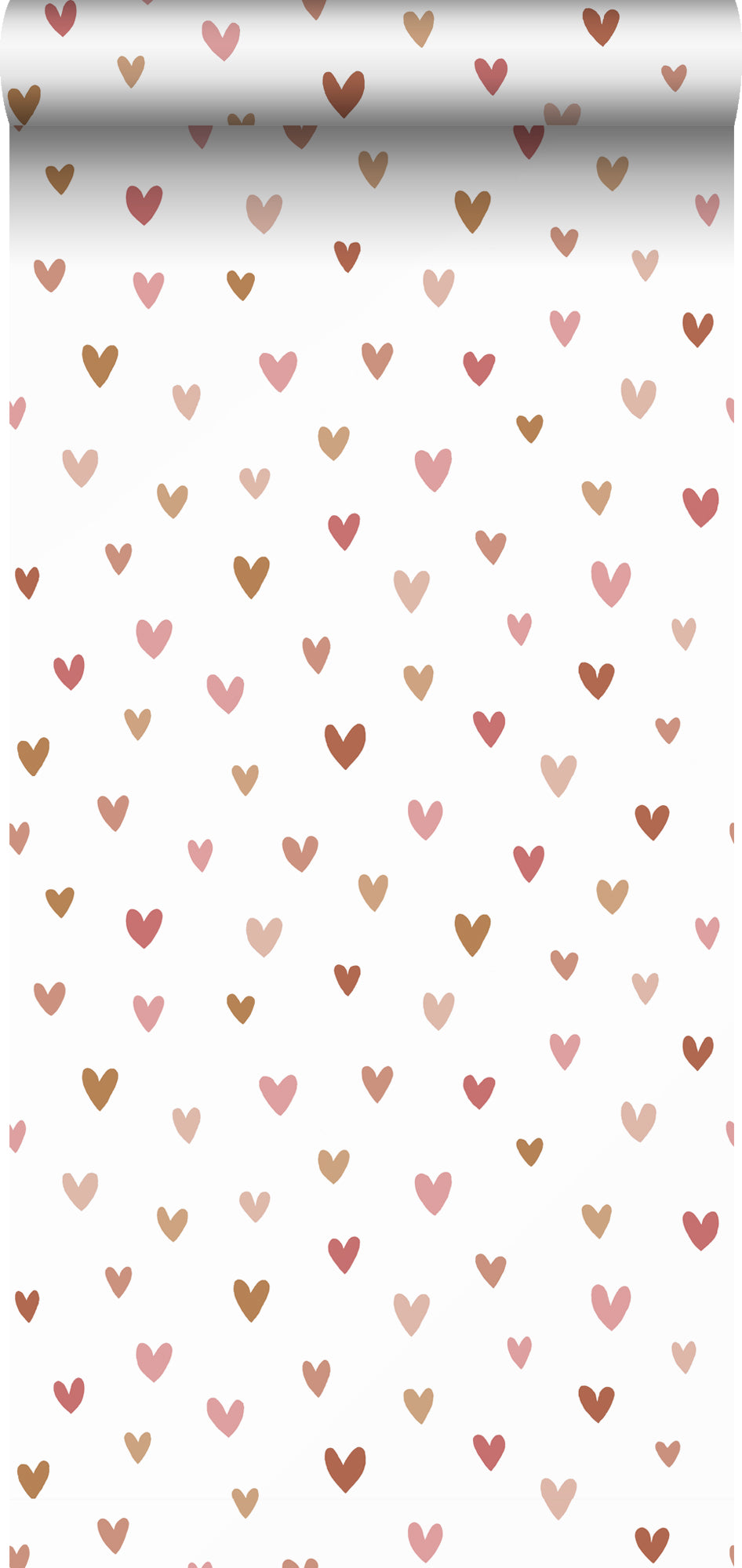 ESTAhome behang hartjes terracotta en roze - 0,53 x 10,05 m - 139360