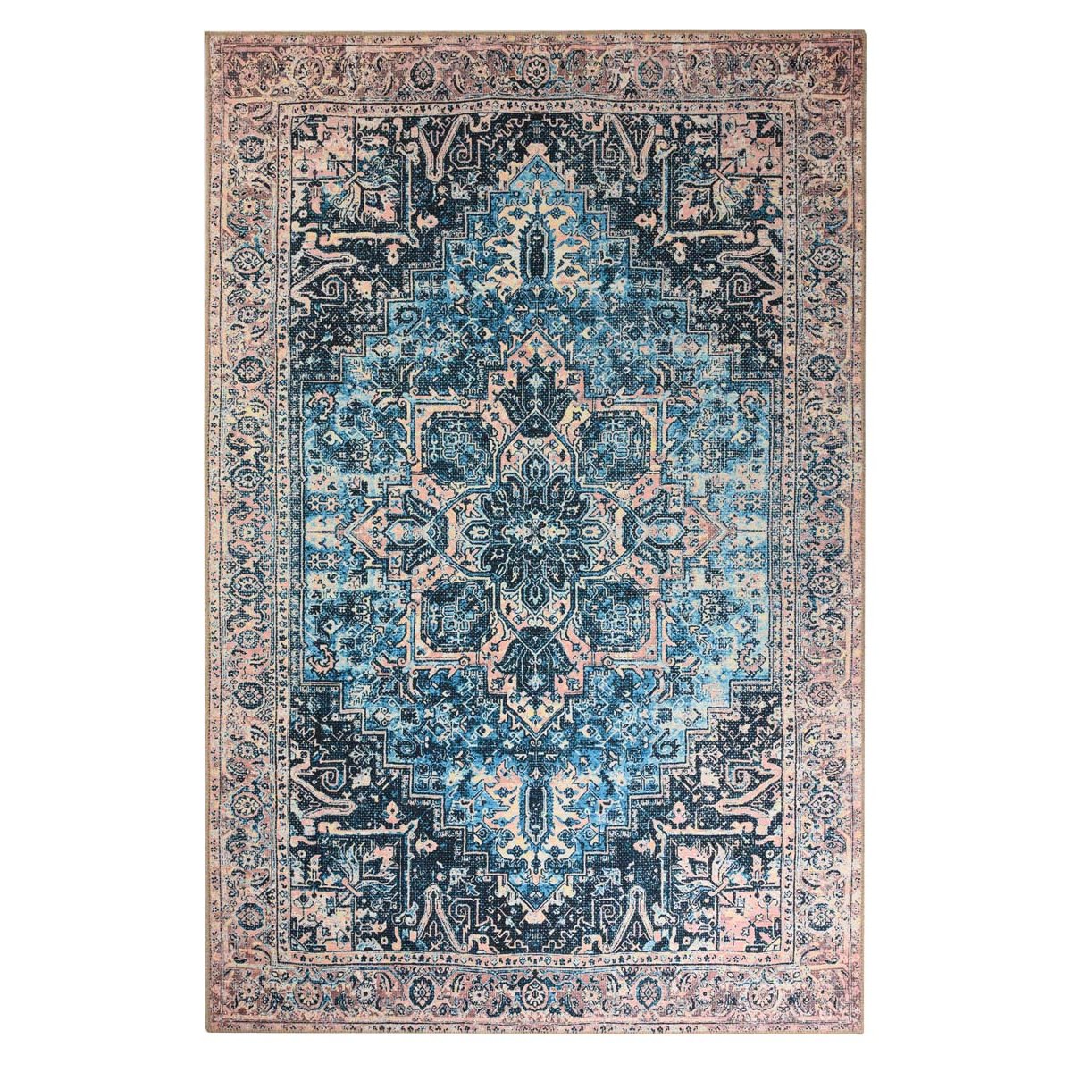 Heritaged Vintage vloerkleed - Fade No.3 blauw|oranje - 305x405 cm