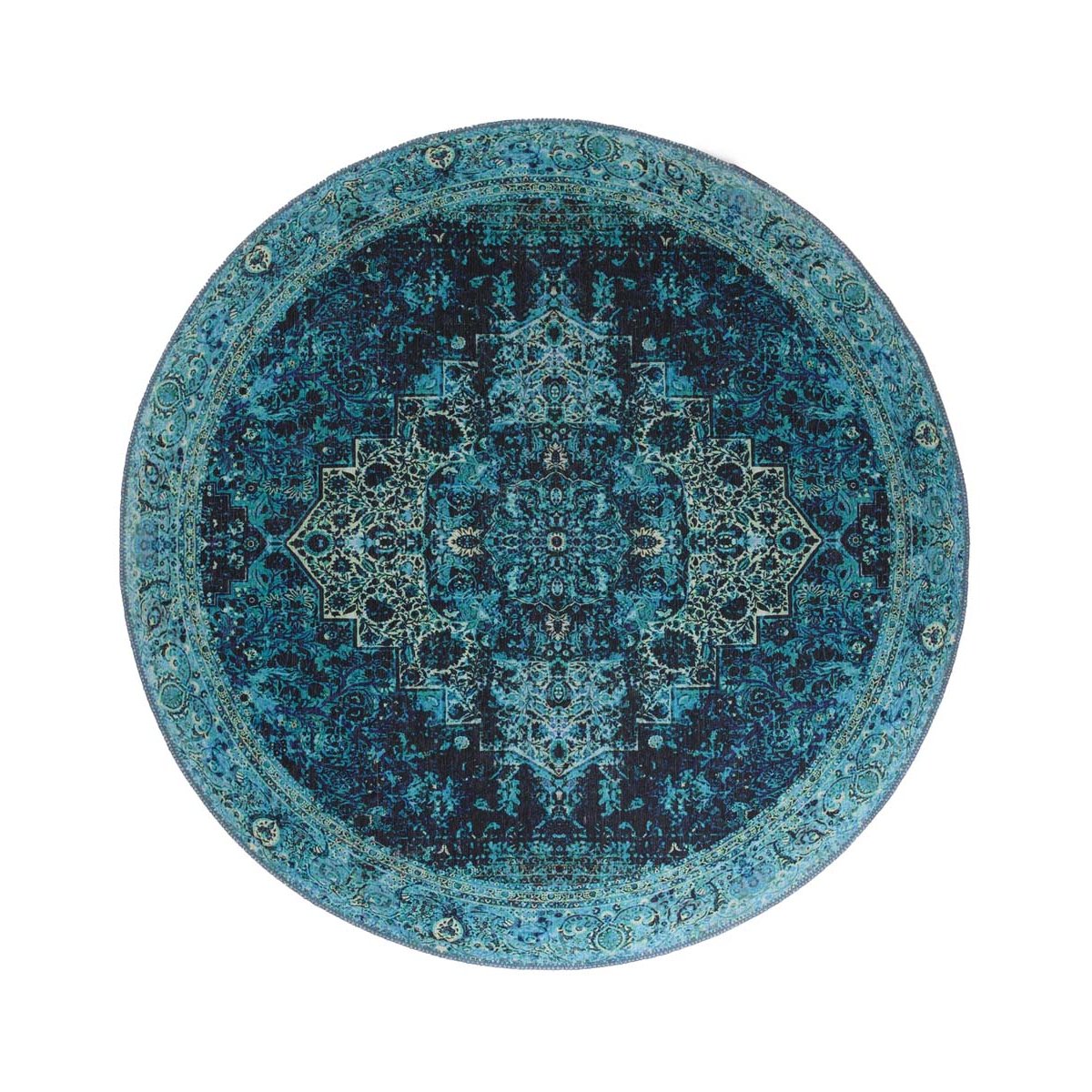 Heritaged Rond vintage vloerkleed - Fade No.2 blauw - 250 cm