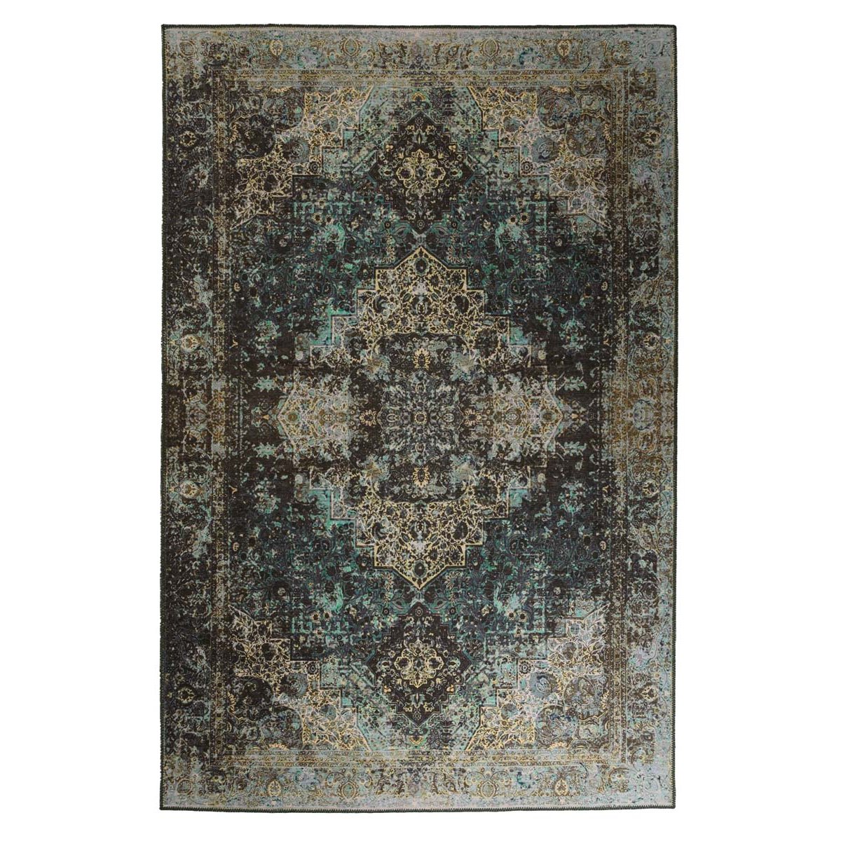 Heritaged Vintage vloerkleed - Fade No.2 groen - 76x150 cm