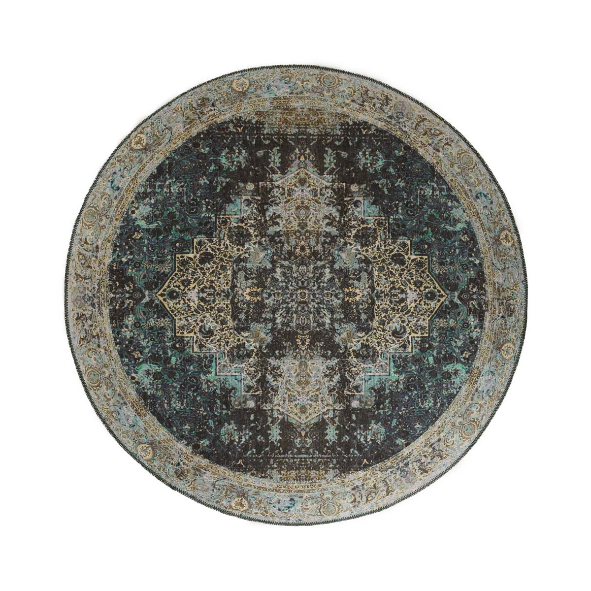 Heritaged Rond vintage vloerkleed - Fade No.2 groen - 190 cm