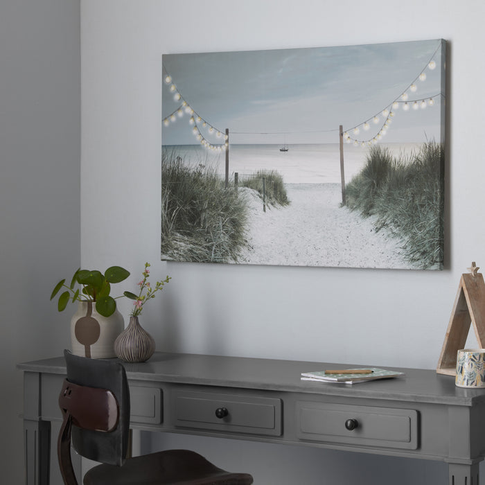 Art for the Home Strandwandeling LED Canvas 60x90 cm