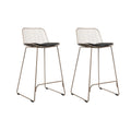Livin24 Design barkruk Jenny taupe 67 cm - Barkrukken set van 2