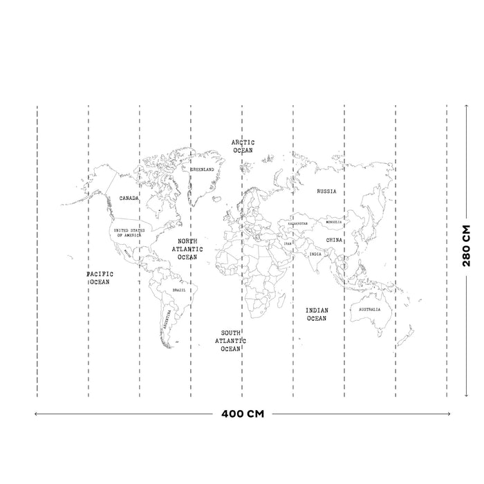 Art for the Home Wereldkaart Fotobehang 280x400cm