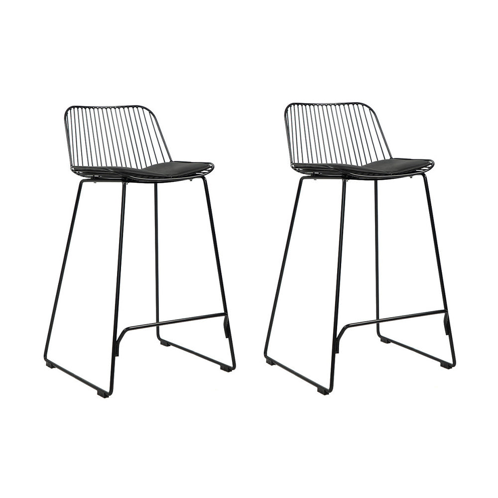 Livin24 Design barkruk Jenny zwart 67 cm - Barkrukken set van 2