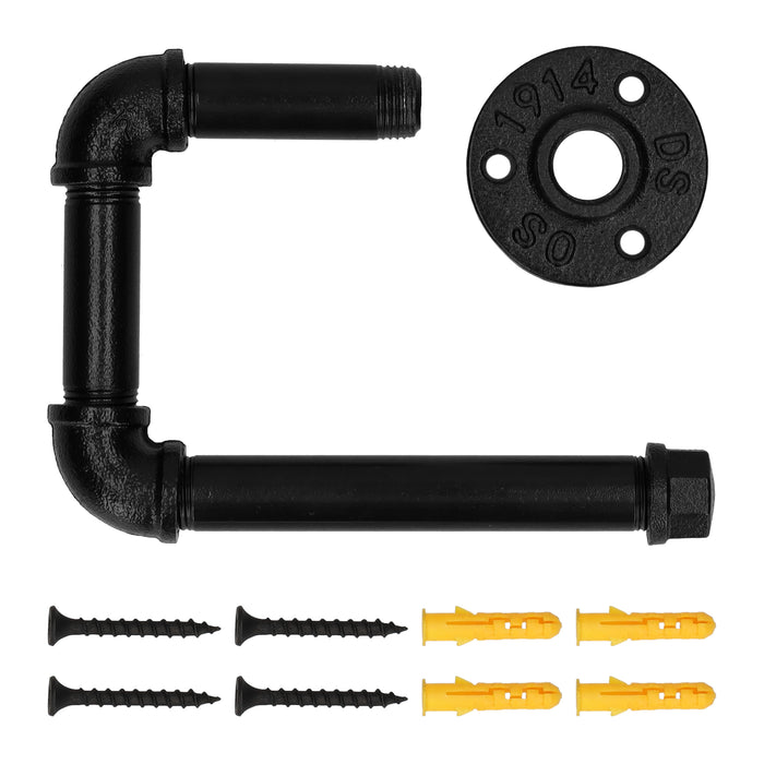 QUVIO Handdoekhouder industrieel - Metaal - Zwart