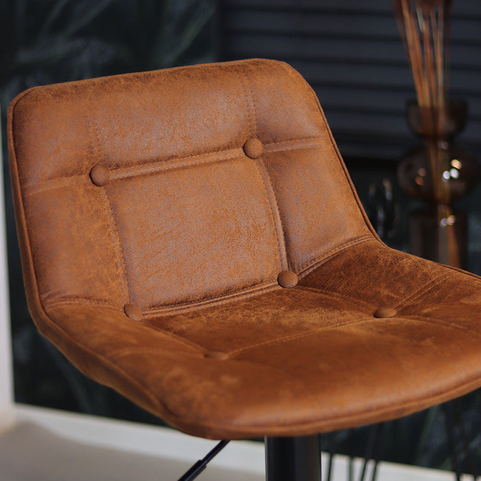 Bronx71 Industriële barkruk Rocky cognac eco leer 63-77 cm