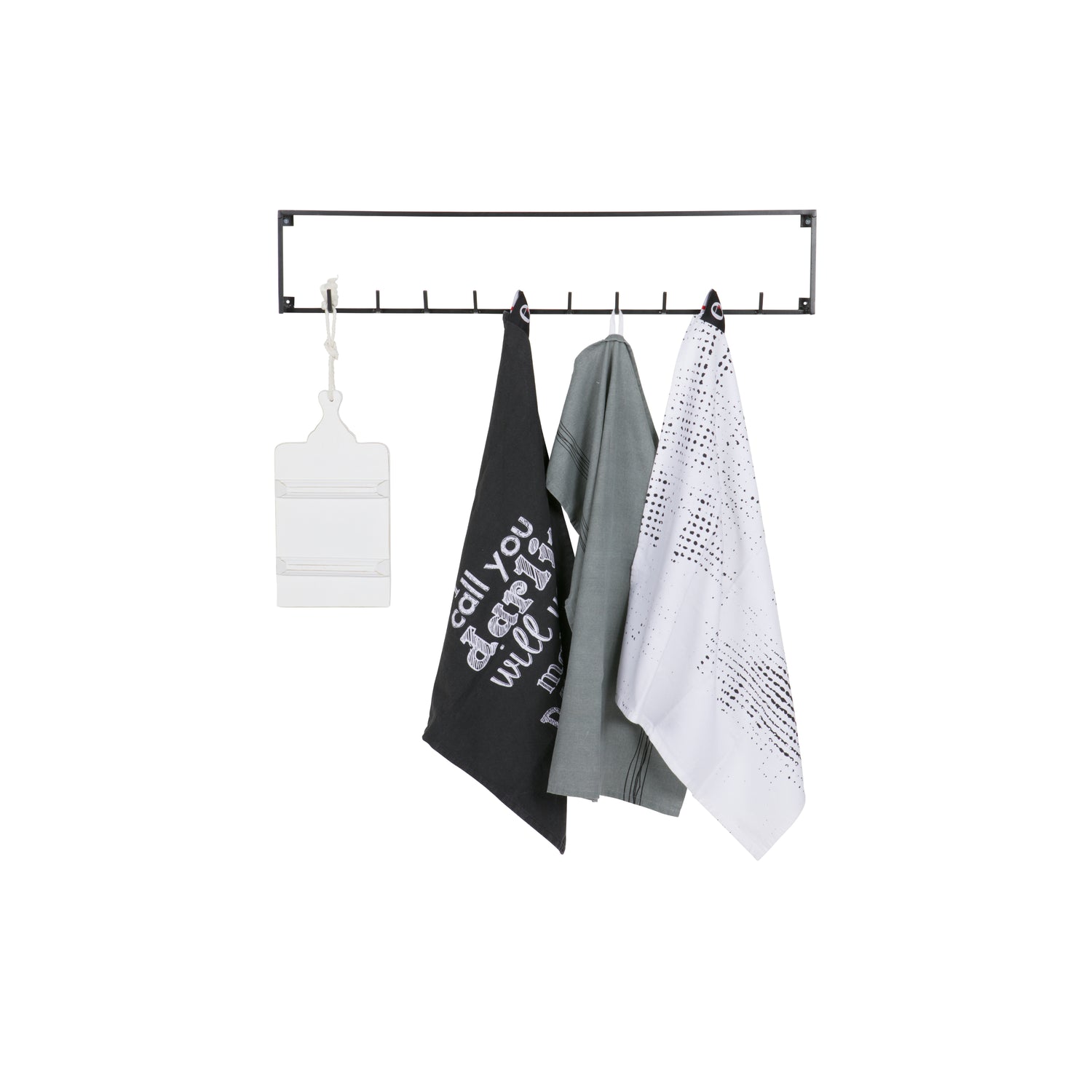 WOOOD Meert Kapstok 10 Haken - Metaal - Zwart - Set van 2