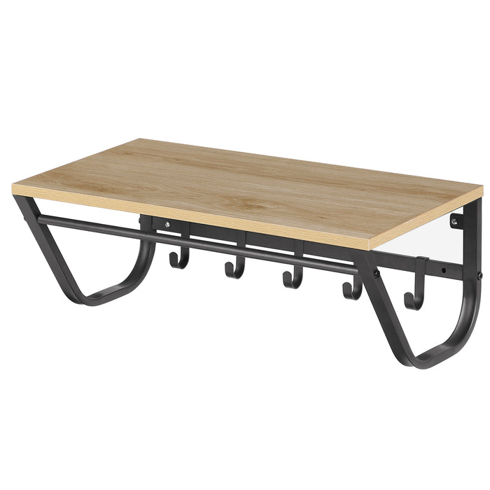 Kapstok voor de Muur of Wand - Wandkapstok met Haken in Lichte Eik Kleur - 60 cm Lang