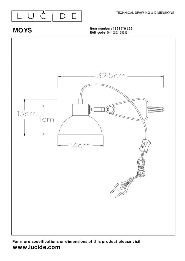 Lucide MOYS Klemlamp - Groen