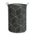 QUVIO Wasmand rond stof - hexagon - Zwart