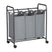 Mobiele wasmand - 3 vakken van elk 44 liter - 77x41x81.5 cm - grijs