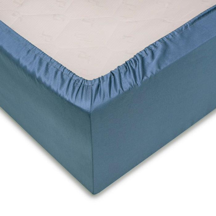 Zo home Satinado Hoeslaken Katoen Satijn 35 Hoekhoogte riviera blue