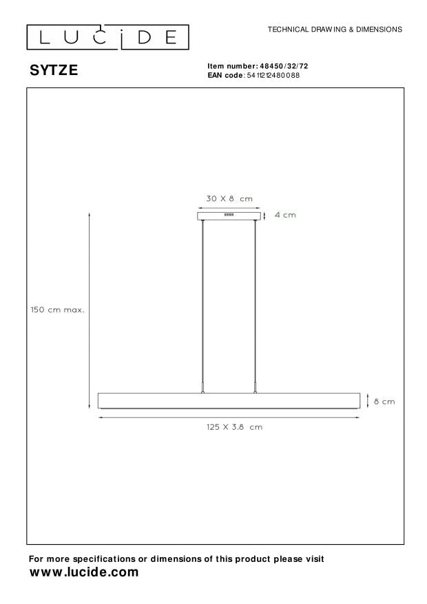 Lucide SYTZE Hanglamp 1xGeïntegreerde LED - Naturel