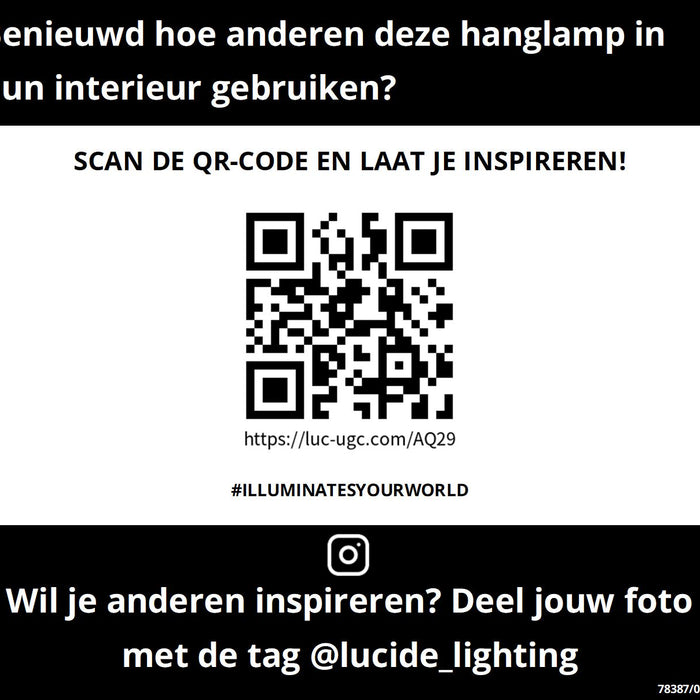 Lucide MESH Hanglamp 1xE27 - Zwart