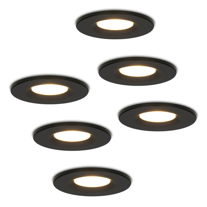 HOFTRONIC 6x Venezia - LED Inbouwspots Badkamer IP65 Zwart