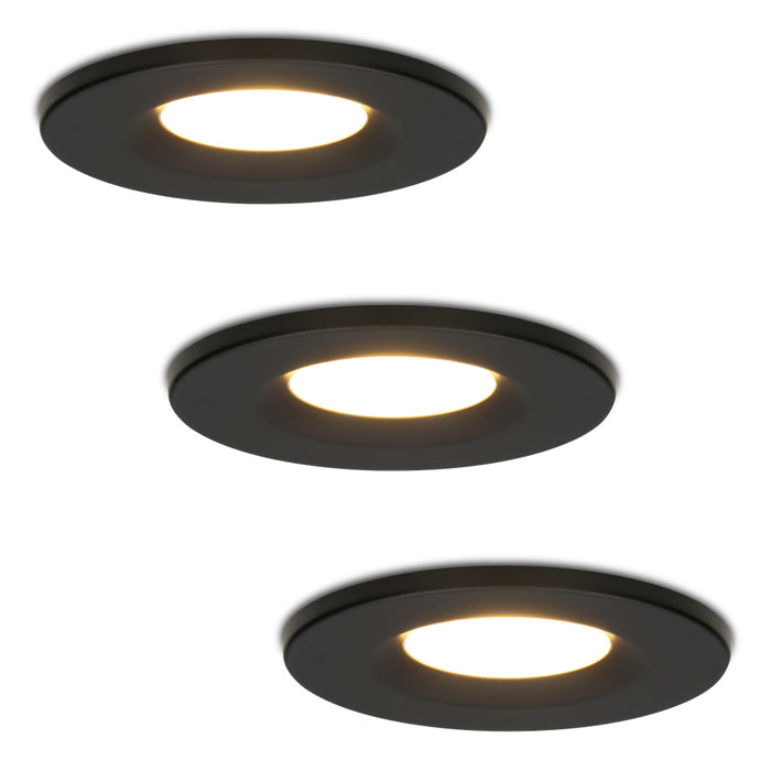 HOFTRONIC 3x Venezia - LED Inbouwspots Badkamer IP65 Zwart