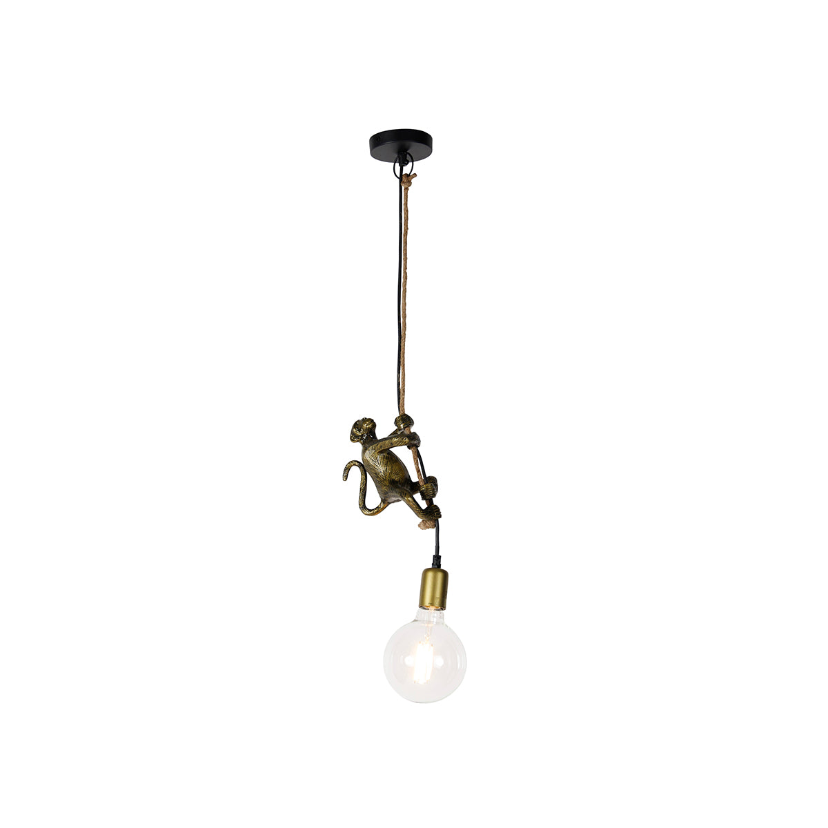 QAZQA Vintage hanglamp goud - Animal Monkey