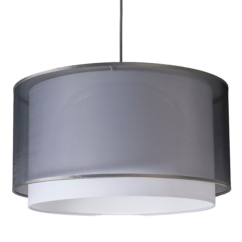 QAZQA Moderne hanglamp met kap  zwart|wit 47|25 - Duo