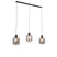 QAZQA Design hanglamp zwart met smoke glas 3-lichts 161,5 cm - Qara