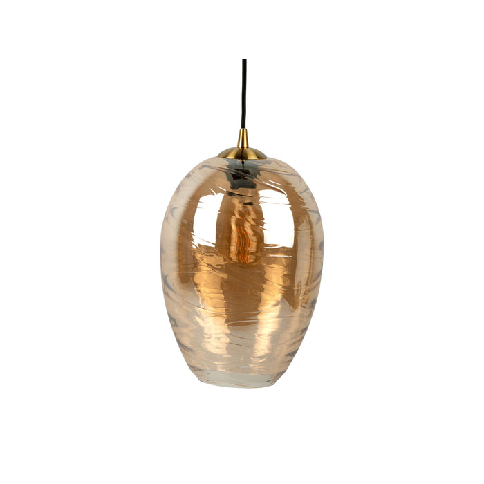 Leitmotiv - Pendant lamp Glamour Cone glass amber brown