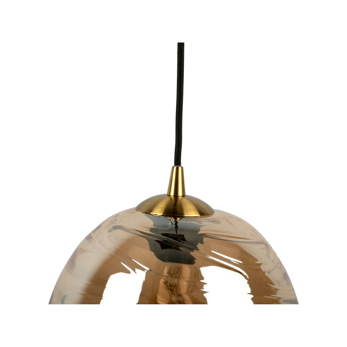 Leitmotiv - Pendant lamp Glamour Cone glass amber brown