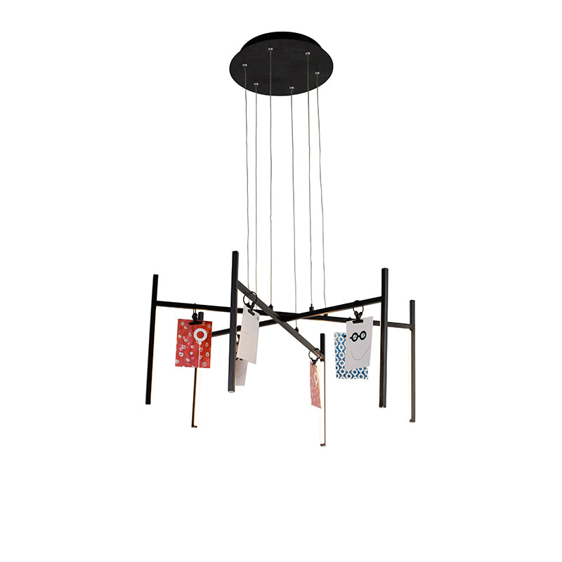 QAZQA LED Hanglamp kroon - Zwart - Design - D 89cm