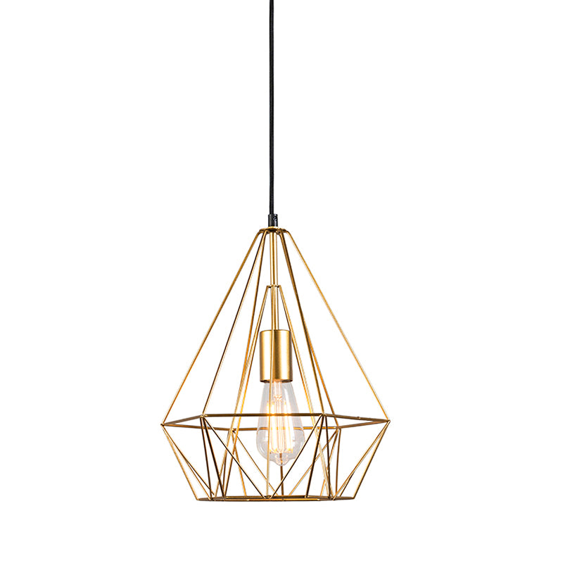 QAZQA Industriële hanglamp goud draad - Carcass