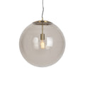 QAZQA +Moderne hanglamp messing met smoke glas 50 cm - Ball