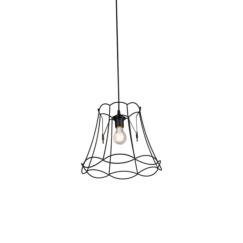 QAZQA Retro hanglamp zwart 35 cm - Granny Frame