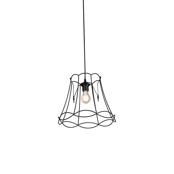 QAZQA Retro hanglamp zwart 35 cm - Granny Frame