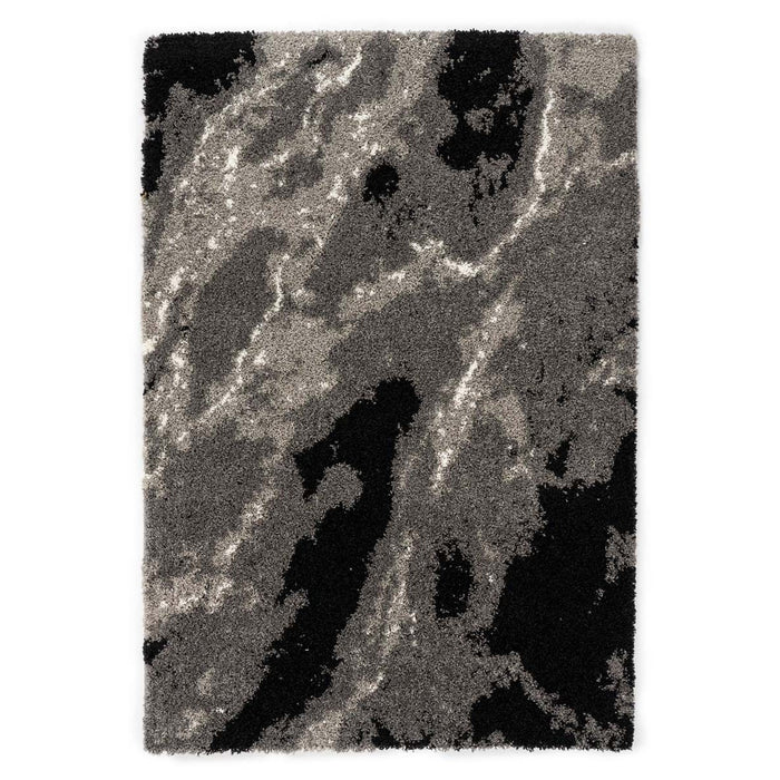 Boho&me Hoogpolige loper Marble Artisan - grijs - 80x200 cm