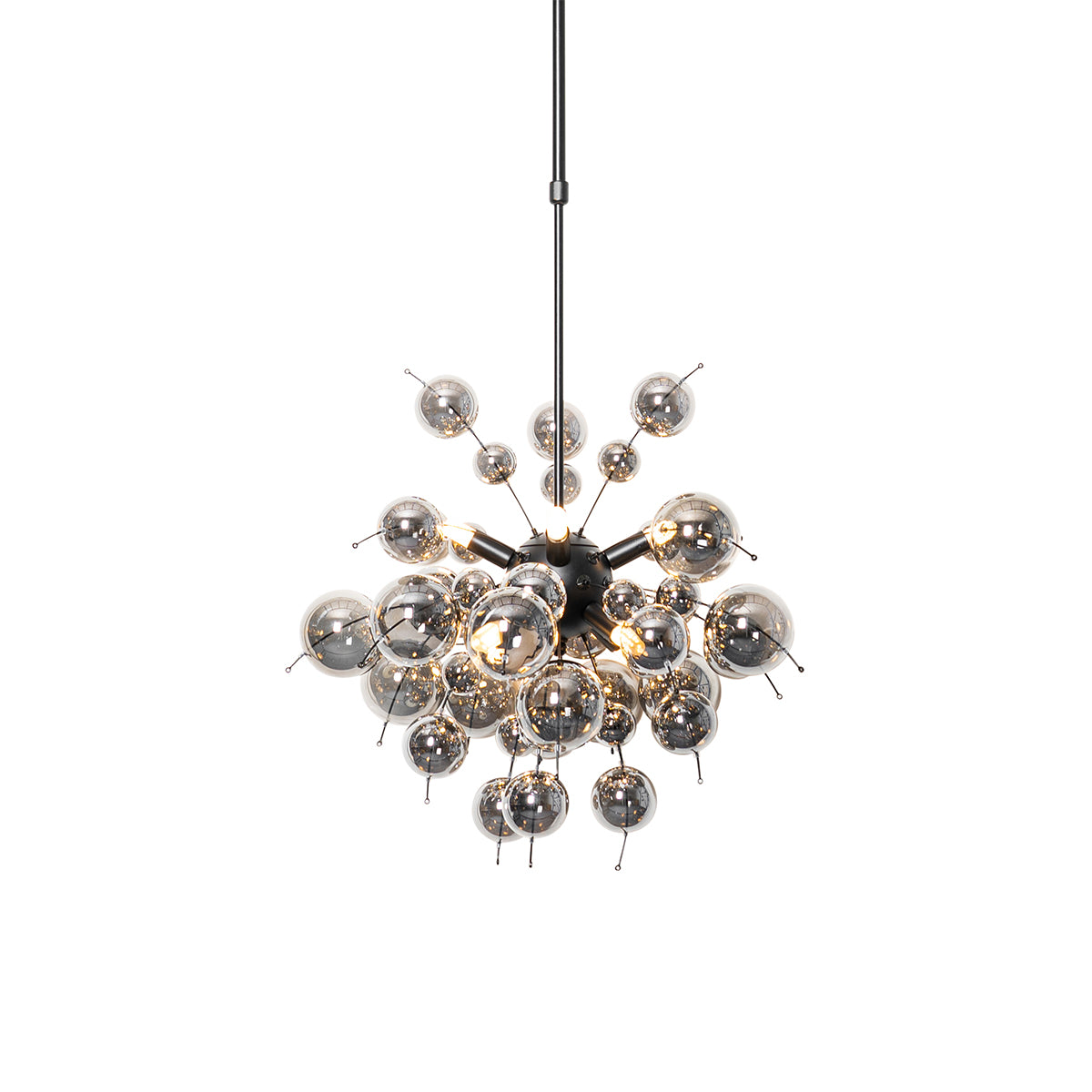 QAZQA Design hanglamp zwart met glas smoke 8-lichts - Explode