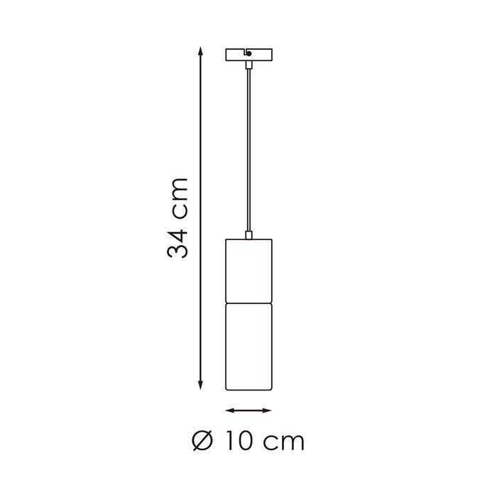 Home sweet home Cilinder Hanglamp - Zwart metaal | wit glas