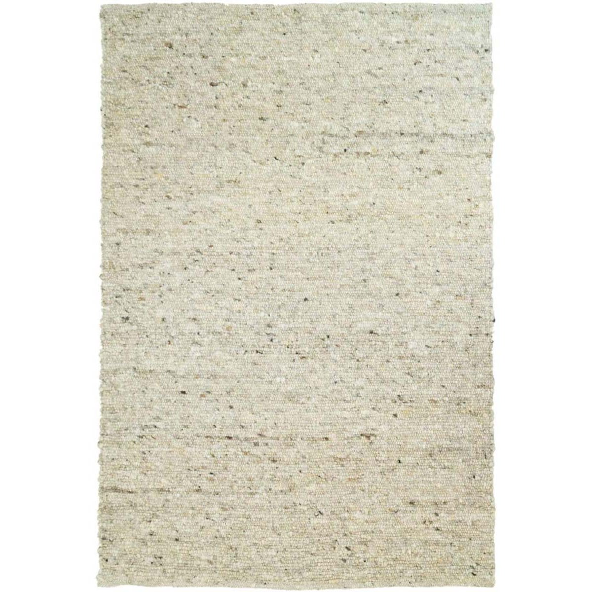 Tapeso Wollen vloerkleed handweef Veve - beige|grijs - 170x230 cm