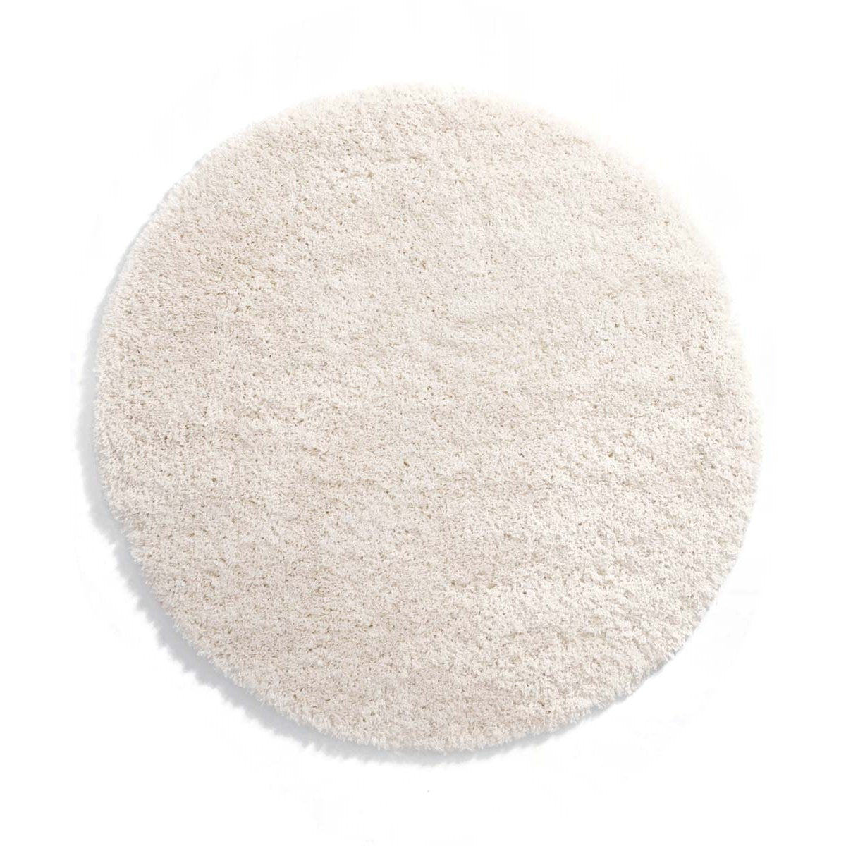 Tapeso Rond hoogpolig vloerkleed - Cozy Shaggy - wit - 200 cm